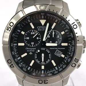 美品 CITIZEN シチズン PROMASTER プロマスター Eco-Drive エコドライブ 腕時計 E812-T007856 ソーラー クロノグラフ チタン カレンダー