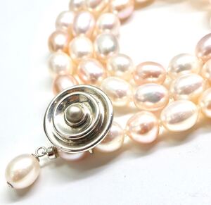 1円〜!!《本真珠ネックレス》D約36.2g 約47.0cm 約pearl necklace jewelry パール DA0/DA0.M223