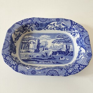 Spode スポード ブルーイタリアン サービングプラッター スクエア 皿 23.3cm×17.6cm 新品 [Medium Serving Platter 12