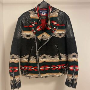 22AW JUNYA WATANABE MAN PENDLETON ジュンヤワタナベマン ペンドルトン ライダースジャケット 綿ウールジャガード 2022 コムデギャルソン