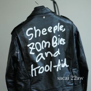 22aw sacai × Madsaki × Schott レザー ダブル ライダース ジャケット 2 サカイ × ショット × マサキ