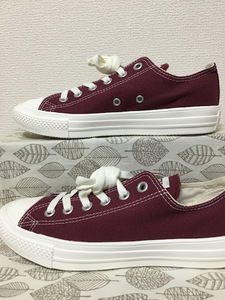 ◆美品 送料込 24.0 コンバース CONVERSE スニーカー 赤紫 05 0601