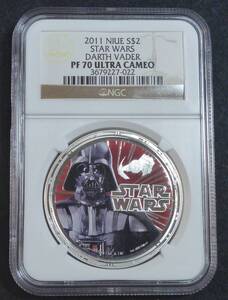 ☆★NIUE スターウォーズ 2Dollars 銀貨 NGC PF70 DARTH VADER★☆