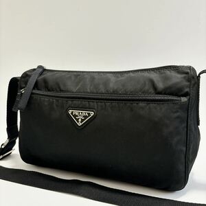 PRADA プラダ ナイロン テスートナイロン ショルダーバッグ 三角ロゴ 三角プレート ブラック カメラバッグ 斜め掛け 1円