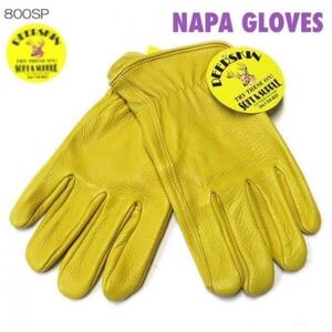 送料無料★ NAPA GLOVES ナパ 鹿革 ディア グローブ プレーン 800SP-XL ゴールド 黄 バイクグローブ ロングセラー やみつき触感 柔らかい