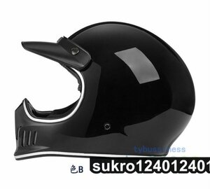 オフロードヘルメット レトロハーレーヘルメット フルフェイスヘルメット バイク ヘルメット男女兼用 4色通気性良 サイズ M-XXL