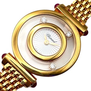 ショパール Chopard ハッピーダイヤモンド　ホワイトシェル 204780-5401 K18ピンクゴールド 腕時計 レディース 中古
