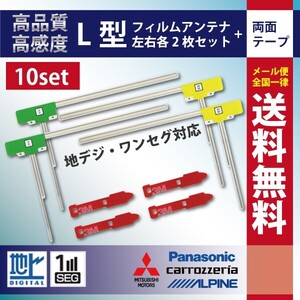 WG11MO54C_10S メール便送料無料 10セット 業販用 アルパイン ナビ載せ替え 補修 新品 汎用 L型フィルム+両面テープ VIE-X077