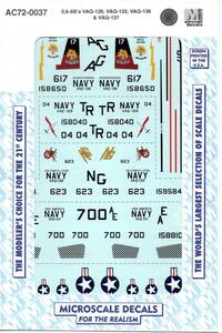 1/72 マイクロスケールデカール　 AC72-0037 EA-6B Prowlers VAQ-136,VAQ-129,VAQ-132,VAQ-137