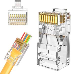 (貫通型-50PCS) HET HONKENT 貫通式LANコネクタ RJ45コネクタ 8P8C UTP Cat6A CAT6 C