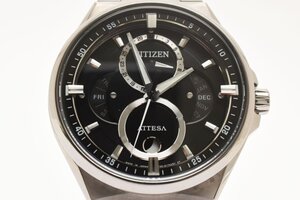 稼働品 シチズン アテッサ エコドライブ 8730-S127912 ムーンフェイズ デイデイト ソーラー メンズ 腕時計 CITIZEN