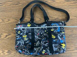  レスポートサック スヌーピートートバッグ ショルダーバッグ LESPORTSAC SNOOPY コラボバッグ ナイロンバッグ