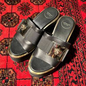 VERSACE MEDUSA LOGO DESIGN LEATHER SANDAL/ヴェルサーチメデューサロゴデザインレザーサンダル