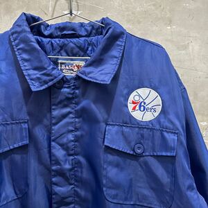 US古着 シクサーズ 76ers 中綿ナイロン コーチ ジャケット バスケット