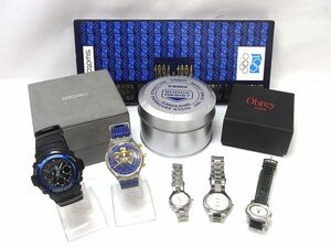 1000円スタート 腕時計まとめ 計5点 Obrey/SEIKO 8J41-6180/4J41-0140/CASIO G-SHOCK 4778 AW-591/swatch Olympic 箱付 [4/5] M①902