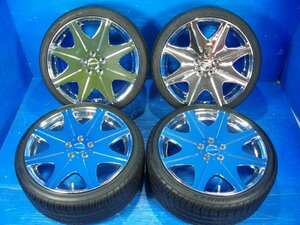 【H】HOTSTUFF Stich LEGZAS D800 19インチ 8.0J +45 5H PCD114.3 235/35R19 中古タイヤ付き 4本セット ビッグキャリパー非対応