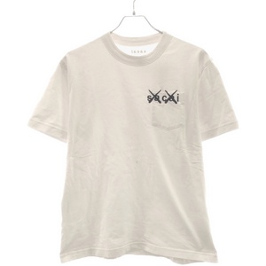 sacai×KAWS サカイ×カウズ 21SS ロゴ刺繍クルーネックTシャツ 21-0285S ホワイト 2 ITRLY30E0E4O