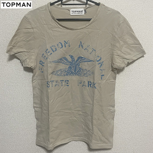 送料無料 TOPMAN トップマン カットソー 半袖 Tシャツ カーキ S ミリタリー ストリート モード ワーク アメカジ ユーロ ヴィンテージ 古着