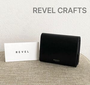 REVEL&CRAFTS レザー 財布 コンパクトウォレット　本革 ブラック 二つ折り財布　カード入れ