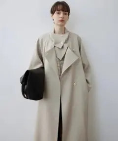 Cross-style Collar Oversized Trench Coat