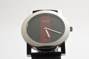 グッチ ラウンド デイト シルバー クォーツ 5200 M.1 メンズ 腕時計 GUCCI