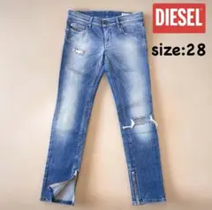 極美品 DIESEL ディーゼル デニム ダメージジーンズ サイドファスナー M