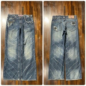 p メンズ パンツ DRIVE JEANS ドライブ ジーンズ デニム 加工 スタッズ ワイド FE148 / W32 全国一律レターパック配送