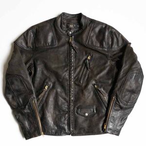 【極美品】RRL【SLIM FIT MOTO JACKET】S レザー ライダースジャケット ダブルアールエル 25010474