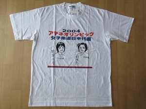 2004 アテネ オリンピック 女子柔道 日本代表 ミズノ 横澤由貴 上野雅恵 Tシャツ M 白 Athens Olympic金メダル 銀メダルMizuno三井住友海上