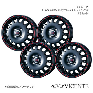 VICENTE/04 CA エブリイ DA17V アルミホイール4本セット【12×3.5B 4-100 INSET45 BLACK &REDLINE】0034882