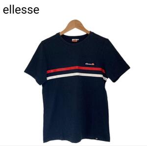 ellesse　Tシャツ　ワンポイント　ネイビー　ユニセックス　XSサイズ