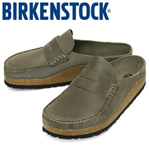 BIRKENSTOCK (ビルケンシュトック) 1028029 NAPLES ネープルス ナチュラルレザーサンダル IRON レギュラー幅 BI381 39-約25.0cm