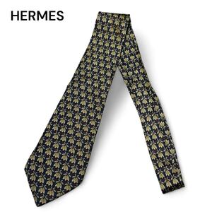 HERMES エルメス シルク ネクタイ 葉