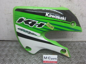 カワサキ　KLX110　KL110A　純正　左サイドカウル　グリーン　割れ有　KX65　タンクカバー　シュラウド