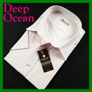 21Deep Ocean半袖レギュラーカラーシャツ 38 ストライプピンク
