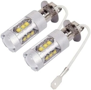 1円~ H3 H3a LED 12V 24V 兼用 80W フォグランプ 2個 フォグライト 爆光 高輝度 LED バルブ ホワイト 6000k トラック 4a