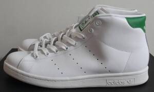 ほぼ新品 スタンスミス 2015年製 JP26.5cm 白×緑 S75028 生産終了 天然皮革 adidas stansmith mid ホワイト×グリーン 希少 レアモデル