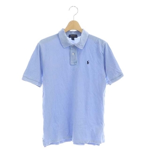 ポロ ラルフローレン POLO RALPH LAUREN KIDS ポロシャツ 半袖 鹿の子 コットン L/G 水色 ライトブルー /AM ■OS キッズ