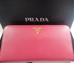 52671【アウトレット品】PRADA　1ML506　長財布　ピンク系　大容量