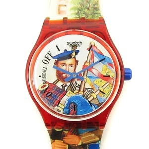 スウォッチ SWATCH 腕時計 MusiCall アナログ クオーツ 2針 マルチカラー ウォッチ ■SM0 メンズ レディース