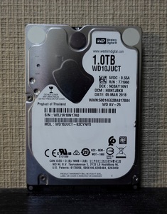 ■正常動作品■WesternDigital製2.5inch AVコマンド対応HDD 1TB WD10JUCT 