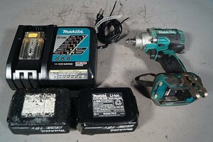 ◎ makita マキタ 充電式インパクトレンチ 充電器 100V バッテリー 2個付き ※ジャンク品 TW300D