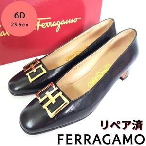 美品箱付き☆フェラガモ【Ferragamo】ガンチーニ パンプス 黒