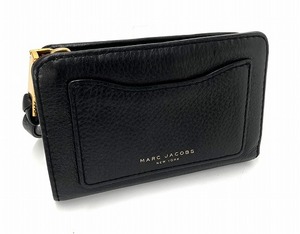 □【MARC JACOBS マークジェイコブス 】M0008172 リクルート コンパクト 二つ折り 財布 ウォレット ブラック レディース 中古品 □