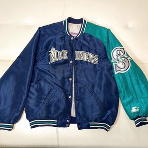 USA製 マリナーズ スターター スタジャン YOUTH XL（日本人メンズM～L位か） 90s ヴィンテージ 中綿ジャケット Majestic Seattle Mariners