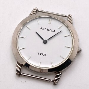 【稼働】SELDICA sv925 SILVER フェイスのみ クォーツ メンズ腕時計 10-121-D