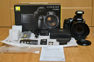 中古 Nikon ニコン COOLPIX P1000 125倍 アルカスイス互換 PL-P1000T ASC-05 シューカバー ML-L7 リモコン SDカード付き 付属品多数