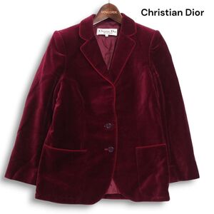 Christian Dior クリスチャンディオール PRET-A-PORTER プレタポルテ 秋冬 ベロア♪ テーラード ジャケット Sz.S レディース　K4T02130_B#N