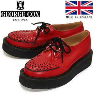 GEORGE COX (ジョージコックス) SKIPTON 3588 VI ラバーソール レザーシューズ 057 RED UK6-約25.0cm