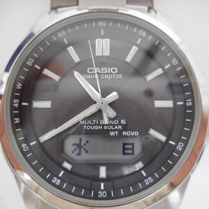 ID859 カシオ 腕時計 ウェーブセプター WVA-M630 CASIO ソーラー 電波 シルバー系 メンズ 中古